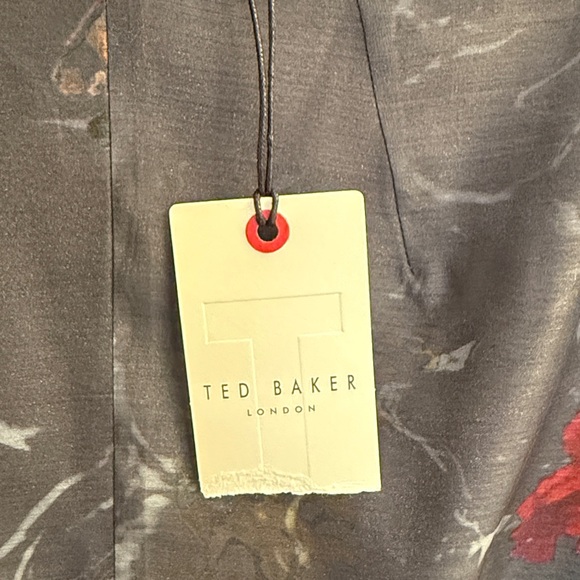 Ted Baker Mekayla Empire Line Floral Midi Length Puff Sleeve Dress Pockets - Picture 5 of 13